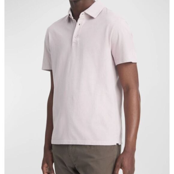 Vince Men's Light Pink Cotton Polo Collared 3 Button Short Sleeve Size Small - Picture 1 of 11